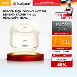 Nồi cơm điện lòng nồi Inox 304 liền khối KALPEN R16 1.2L hàng chính hãng 1