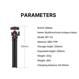 Chân Máy Tripod Bạch Tuộc Ulanzi MT-33 Giá Đỡ Điện Thoại Máy Ảnh Linh Hoạt Quay Video Vlog 4