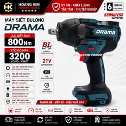 Máy Siết Bulong Pin DRAMA SG96800N, Không Chổi Than, Lực Siết 800Nm, Chân Pin Phổ Thông 2