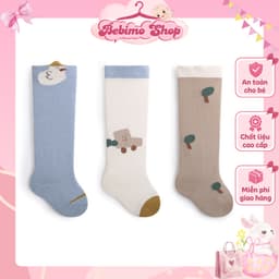 COMBO 3 ĐÔI Tất dài Hàn Quốc cho bé, vớ dài trẻ em phối đồ cực xinh cho bé trai bé gái - Bebimo Shop 1