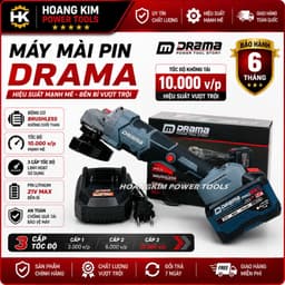 Máy Mài, Máy Cắt Pin DRAMA AG7600PRO Công Tắc Bụng, Không Chổi Than, Motor Ruột Đồng, 3 Cấp Tốc Độ 1