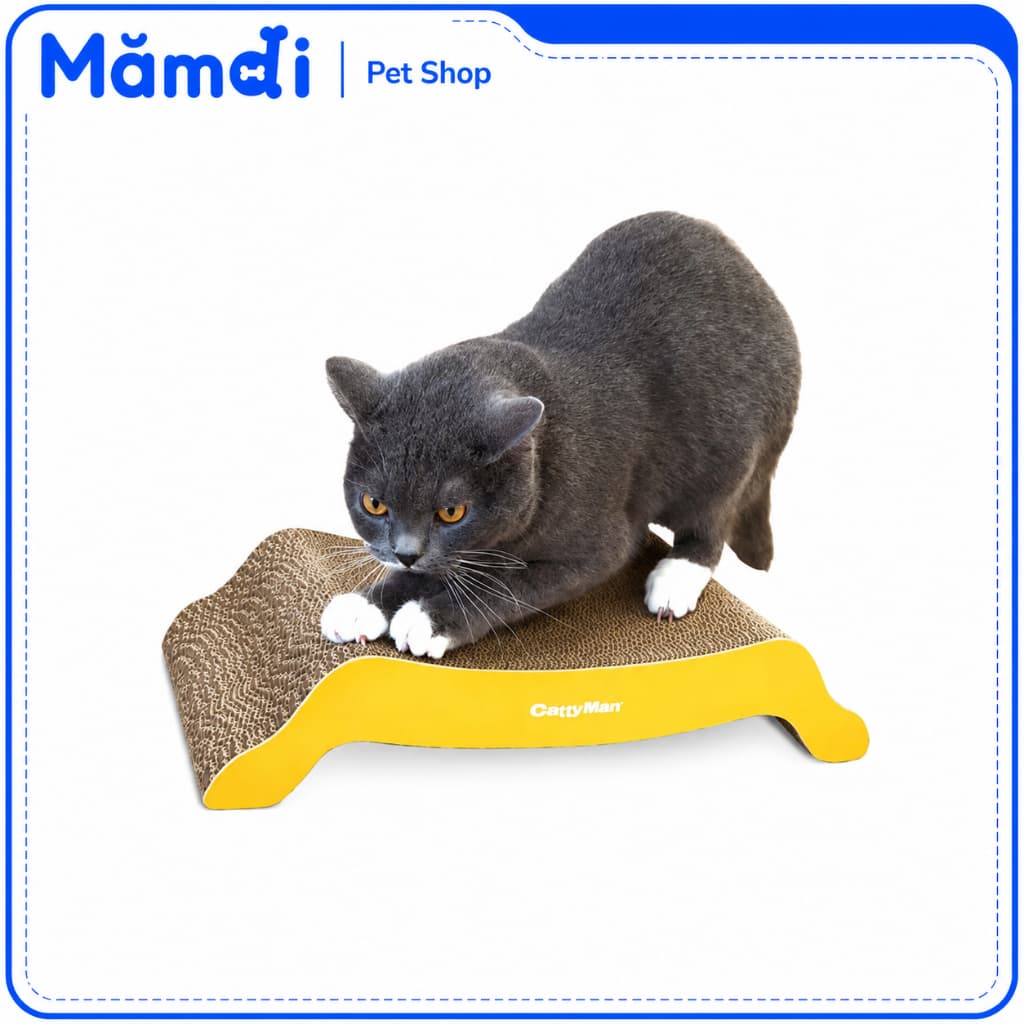 Bàn Cào Móng Cho Mèo CattyMan Hình Chữ M | Đồ Cào Móng Carton Chính Hãng DoggyMan