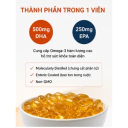NOW Foods DHA-500 Fish Oil 180 Viên | 500mg DHA + 250mg EPA | Hỗ Trợ Não Bộ, Tim Mạch, Mắt | Nhập Khẩu Mỹ (180 Viên) 5