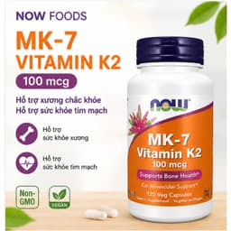 NOW Foods MK-7 Vitamin K2 100mcg 120 Viên Chay | Hỗ Trợ Xương Khớp & Tim Mạch | Nhập Khẩu Mỹ 2