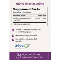 NOW Foods MK-7 Vitamin K2 100mcg 120 Viên Chay | Hỗ Trợ Xương Khớp & Tim Mạch | Nhập Khẩu Mỹ 5