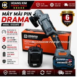 Máy Mài, Máy Cắt Pin DRAMA 5133ATC Công Tắc Bụng, 9 Cấp tốc độ, Không Chổi Than, Motor Ruột Đồng 1