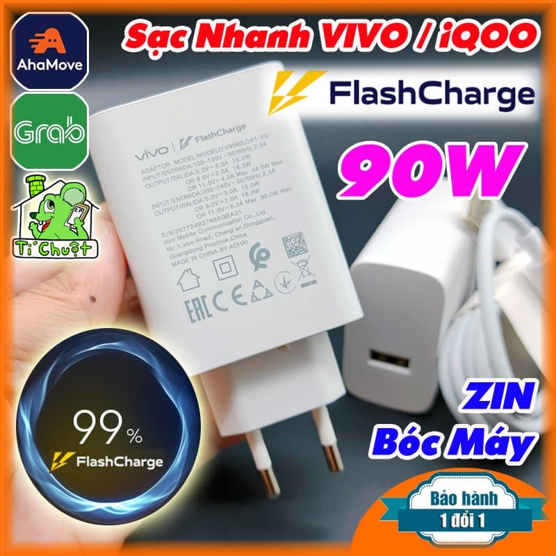 [ZIN Bóc Máy] Sạc Siêu Nhanh 90W Flash Charge VIVO X300 / iQOO Z10 Chính Hãng