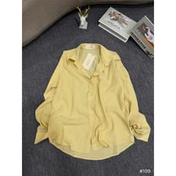 (Dmina) Áo sơ mi nữ tay dài form rộng Dmina vải linen ,Áo Sơmi Nữ Basic Oversize Mềm Siêu mát dễ phối đồ 5