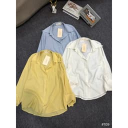 (Dmina) Áo sơ mi nữ tay dài form rộng Dmina vải linen ,Áo Sơmi Nữ Basic Oversize Mềm Siêu mát dễ phối đồ 4