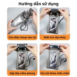 Túi Chống Nước Điện Thoại Có Phao, 4 Lớp Khóa Chắc Chắn, Trong Suốt Cảm Ứng Mượt Mà 2