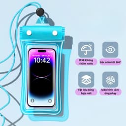 Túi Chống Nước Điện Thoại Có Phao, 4 Lớp Khóa Chắc Chắn, Trong Suốt Cảm Ứng Mượt Mà 7