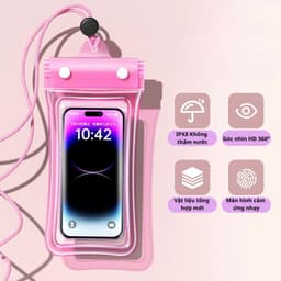 Túi Chống Nước Điện Thoại Có Phao, 4 Lớp Khóa Chắc Chắn, Trong Suốt Cảm Ứng Mượt Mà 6