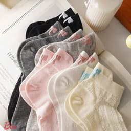 🧦🎀 SET 6 ĐÔI TẤT NỮ CỔ NGẮN – XINH XẮN, ÊM CHÂN, DỄ PHỐI ĐỒ 🎀🧦 AB33 3