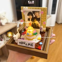 Hộp Ảnh Bộ Lego Sinh Nhật - Ảnh In Theo Yêu Cầu, Khối vuông, Lưu Giữ Khoảnh Khắc Có Kèm Đế - Qùa tặng Bất Ngờ Erashop 3