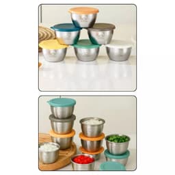 Hộp trữ đông đồ ăn dặm cho bé Inox 50ml Có nắp đậy chống tràn An toàn, bát gia vị inox nhỏ xinh 7
