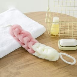 Bông Tắm Dài Cao Câp hỗ trợ chà lưng 29*6*6cm và Dây Silicone Tắm Chà Lưng 3