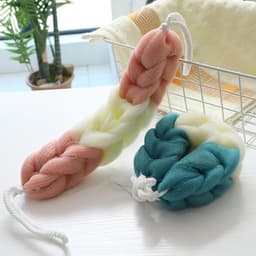Bông Tắm Dài Cao Câp hỗ trợ chà lưng 29*6*6cm và Dây Silicone Tắm Chà Lưng 2