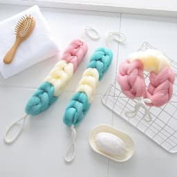 Bông Tắm Dài Cao Câp hỗ trợ chà lưng 29*6*6cm và Dây Silicone Tắm Chà Lưng 1