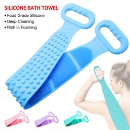 Bông Tắm Dài Cao Câp hỗ trợ chà lưng 29*6*6cm và Dây Silicone Tắm Chà Lưng 8