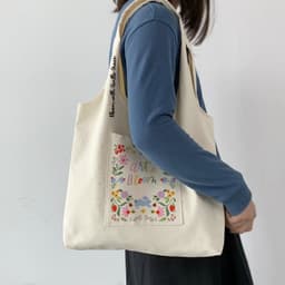 Túi tote túi vải canvas liền thân đeo vai có ngăn ngoài  art in bloom đựng vừa a4 - tuicwh1214 6