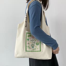 Túi tote túi vải canvas liền thân đeo vai có ngăn ngoài feel in Lucky đựng vừa a4 - tuicwh1216 6