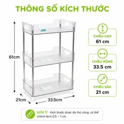 Kệ Đa Năng Chữ Nhật 5556 Hokori Nhựa Trong Suốt Cao Cấp Hai Tầng Tiết Kiệm Không Gian Gọn Gàng GD383 4