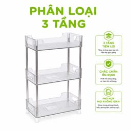 Kệ Đa Năng Chữ Nhật 5556 Hokori Nhựa Trong Suốt Cao Cấp Hai Tầng Tiết Kiệm Không Gian Gọn Gàng GD383 9