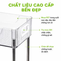 Kệ Đa Năng Chữ Nhật 5556 Hokori Nhựa Trong Suốt Cao Cấp Hai Tầng Tiết Kiệm Không Gian Gọn Gàng GD383 3