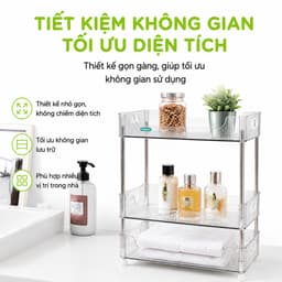 Kệ Đa Năng Chữ Nhật 5556 Hokori Nhựa Trong Suốt Cao Cấp Hai Tầng Tiết Kiệm Không Gian Gọn Gàng GD383 6