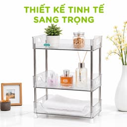 Kệ Đa Năng Chữ Nhật 5556 Hokori Nhựa Trong Suốt Cao Cấp Hai Tầng Tiết Kiệm Không Gian Gọn Gàng GD383 2