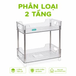 Kệ Đa Năng Chữ Nhật 5556 Hokori Nhựa Trong Suốt Cao Cấp Hai Tầng Tiết Kiệm Không Gian Gọn Gàng GD383 8
