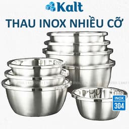 Thau Inox 304 Sâu Lòng Nhiều Cỡ 18 - 40cm Chống Gỉ Có Viền Dày Đựng Đồ Đa Năng KALT DT260700501 1