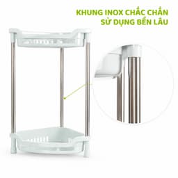 Kệ Đa Năng Tam Giác Khung Inox Hokori Ba Tầng Chắc Chắn Tiết Kiệm Không Gian Phù Hợp GD385 5