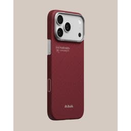 [iPhone 17 Pro Max] Ốp iPhone Pitaka Ultra-Slim with PitaTap - màu Harvard Crimson (Edge) mỏng nhẹ, chất liệu cao cấp 3