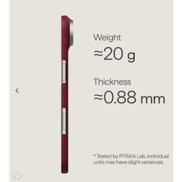 [iPhone 17 Pro Max] Ốp iPhone Pitaka Ultra-Slim with PitaTap - màu Harvard Crimson (Edge) mỏng nhẹ, chất liệu cao cấp 7