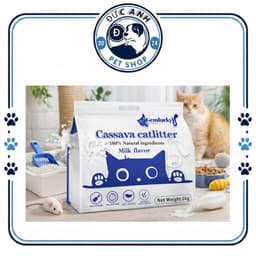 Cát Sắn vệ sinh cho mèo siêu hút , tiết kiệm , không bụi túi 2kg Hương sữa , Trà Xanh-DucAnhPetShop 1