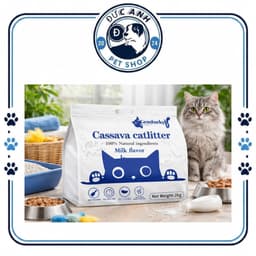 Cát Sắn vệ sinh cho mèo siêu hút , tiết kiệm , không bụi túi 2kg Hương sữa , Trà Xanh-DucAnhPetShop 3