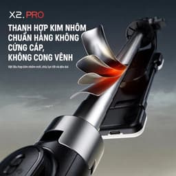 Gậy selfie X2 kiêm chân tripod Dài 1.3m có thể điều chỉnh Xoay 360 độ Điều khiển Bluetooth không dây 7