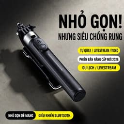 Gậy selfie X2 kiêm chân tripod Dài 1.3m có thể điều chỉnh Xoay 360 độ Điều khiển Bluetooth không dây 2