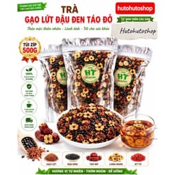 Trà Đậu Đen Gạo Lứt Táo Đỏ Túi Zíp 500G - Trà Dưỡng Sinh Thanh Nhiệt Giải Khát, Thơm Ngon Tự Nhiên, Dễ Uống 3