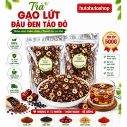 Trà Đậu Đen Gạo Lứt Táo Đỏ Túi Zíp 500G - Trà Dưỡng Sinh Thanh Nhiệt Giải Khát, Thơm Ngon Tự Nhiên, Dễ Uống 5