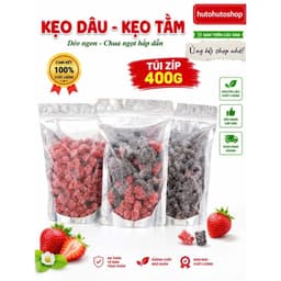Kẹo Dâu Tây & Dâu Tằm Túi Zipp 400G – Kẹo Dẻo Phủ Đường Chua Ngọt Thơm Ngon, Ăn Vặt Hấp Dẫn, Đóng Gói Tiện Lợi 3