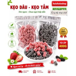 Kẹo Dâu Tây & Dâu Tằm Túi Zipp 400G – Kẹo Dẻo Phủ Đường Chua Ngọt Thơm Ngon, Ăn Vặt Hấp Dẫn, Đóng Gói Tiện Lợi 4