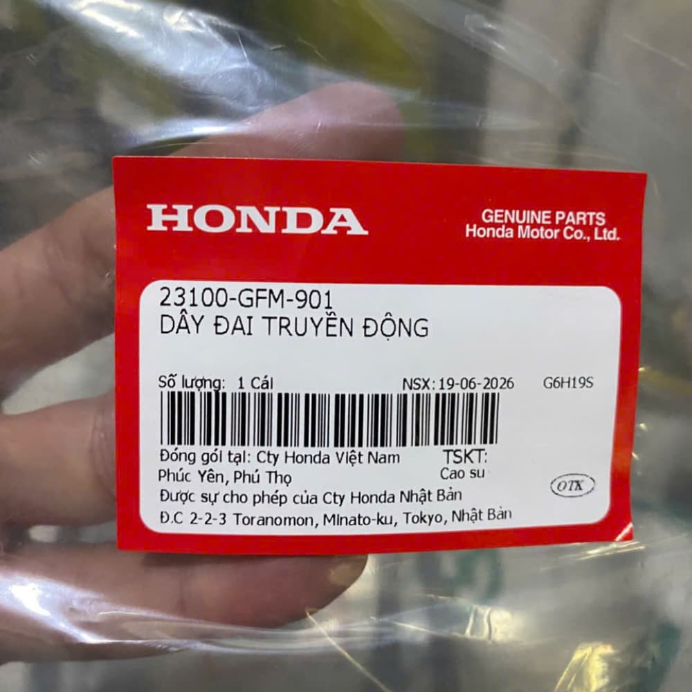 Dây Curoa Honda Lead 110 / SCR 110 Chính Hãng (Mã 23100-GFM-901) - Dây Truyền Động XE LEAD 110