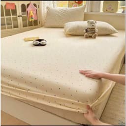Ga Gối Cotton ICE 3 Món LaraaHome 1 Ga Bo Chun + 2 Vỏ Gối 45x65 Mềm Mịn Thoáng Khí 2