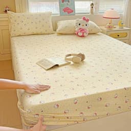 Ga Gối Cotton ICE 3 Món LaraaHome 1 Ga Bo Chun + 2 Vỏ Gối 45x65 Mềm Mịn Thoáng Khí 5