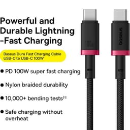 Cáp sạc nhanh Baseus Dura C to C 100W 1m Chính Hãng 2