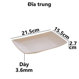 Combo Đĩa Chữ Nhật Vân Gỗ Việt Nhật Đĩa 1180/1/2/3, Khay Đựng Thức Ăn Hoa Quả Sang Trọng - TADAHOME 7