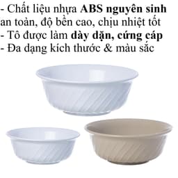 Combo Bát Xoắn Phíp Việt Nhật Chén Ăn Cơm Nhựa 6861/2/3, Bộ Chén Đựng Cơm Canh Bền Đẹp - TADAHOME 2