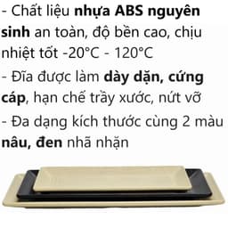 Combo Đĩa Chữ Nhật Vân Gỗ Việt Nhật Đĩa Nhựa 1184/5/6, Khay Đựng Thức Ăn Bánh Kẹo Đẹp - TADAHOME 3